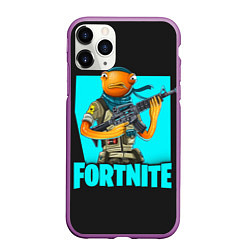 Чехол iPhone 11 Pro матовый Fortnite, цвет: 3D-фиолетовый