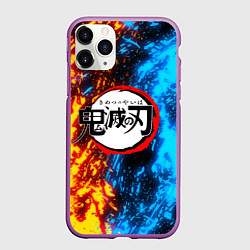 Чехол iPhone 11 Pro матовый KIMETSU NO YAIBA, цвет: 3D-фиолетовый
