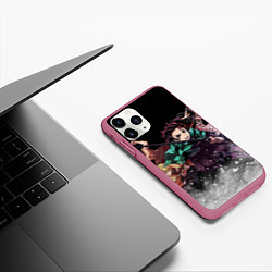 Чехол iPhone 11 Pro матовый KIMETSU NO YAIBA, цвет: 3D-малиновый — фото 2