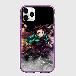 Чехол iPhone 11 Pro матовый KIMETSU NO YAIBA, цвет: 3D-фиолетовый