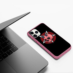 Чехол iPhone 11 Pro матовый Devil, цвет: 3D-малиновый — фото 2