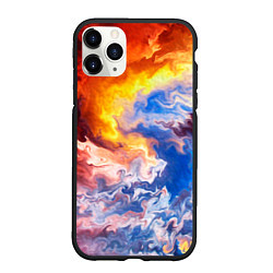 Чехол iPhone 11 Pro матовый Краски, цвет: 3D-черный