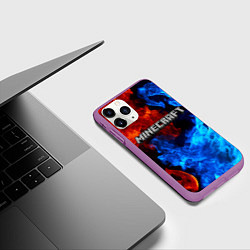 Чехол iPhone 11 Pro матовый MINECRAFT, цвет: 3D-фиолетовый — фото 2
