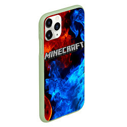 Чехол iPhone 11 Pro матовый MINECRAFT, цвет: 3D-салатовый — фото 2