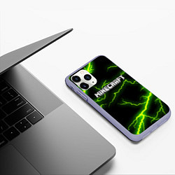 Чехол iPhone 11 Pro матовый MINECRAFT STORM, цвет: 3D-светло-сиреневый — фото 2