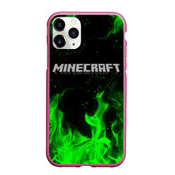 Чехол iPhone 11 Pro матовый MINECRAFT, цвет: 3D-малиновый