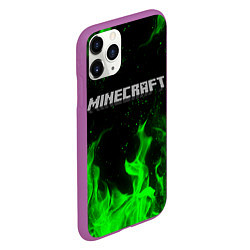 Чехол iPhone 11 Pro матовый MINECRAFT, цвет: 3D-фиолетовый — фото 2