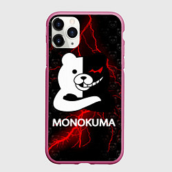 Чехол iPhone 11 Pro матовый MONOKUMA, цвет: 3D-малиновый