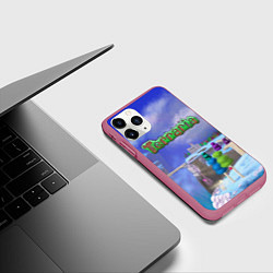 Чехол iPhone 11 Pro матовый Terraria, цвет: 3D-малиновый — фото 2