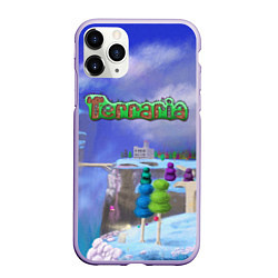 Чехол iPhone 11 Pro матовый Terraria, цвет: 3D-светло-сиреневый