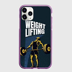 Чехол iPhone 11 Pro матовый Wheight lifting, цвет: 3D-фиолетовый