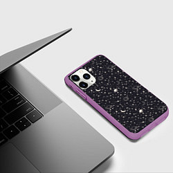 Чехол iPhone 11 Pro матовый Космос, цвет: 3D-фиолетовый — фото 2