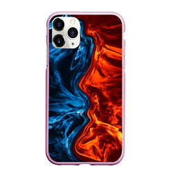 Чехол iPhone 11 Pro матовый Огонь и вода, цвет: 3D-розовый