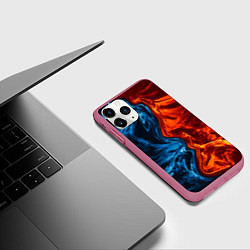 Чехол iPhone 11 Pro матовый Огонь и вода, цвет: 3D-малиновый — фото 2
