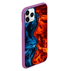 Чехол iPhone 11 Pro матовый Огонь и вода, цвет: 3D-фиолетовый — фото 2