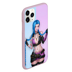 Чехол iPhone 11 Pro матовый League of Legends Jinx, цвет: 3D-розовый — фото 2