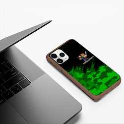 Чехол iPhone 11 Pro матовый MINECRAFT, цвет: 3D-коричневый — фото 2