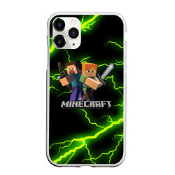 Чехол iPhone 11 Pro матовый MINECRAFT, цвет: 3D-белый