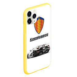 Чехол iPhone 11 Pro матовый Koenigsegg, цвет: 3D-желтый — фото 2