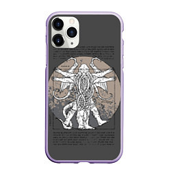 Чехол iPhone 11 Pro матовый Cthulhu, цвет: 3D-светло-сиреневый