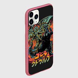 Чехол iPhone 11 Pro матовый Ктулху, цвет: 3D-малиновый — фото 2