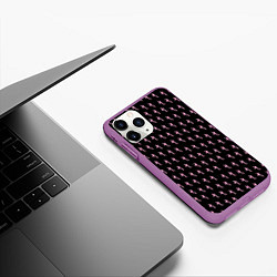 Чехол iPhone 11 Pro матовый LiL PEEP Pattern, цвет: 3D-фиолетовый — фото 2