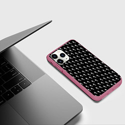 Чехол iPhone 11 Pro матовый LiL PEEP Pattern, цвет: 3D-малиновый — фото 2