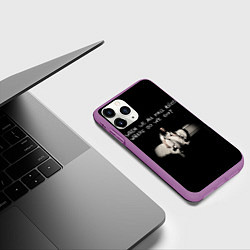 Чехол iPhone 11 Pro матовый Billie Eilish, цвет: 3D-фиолетовый — фото 2