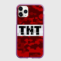 Чехол iPhone 11 Pro матовый MINECRAFT TNT, цвет: 3D-фиолетовый