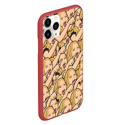 Чехол iPhone 11 Pro матовый Many women yelling at Cat meme, цвет: 3D-красный — фото 2