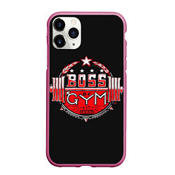 Чехол iPhone 11 Pro матовый Boss of GYM акварель, цвет: 3D-малиновый