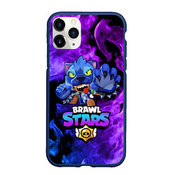 Чехол iPhone 11 Pro матовый Brawl Stars LEON, цвет: 3D-тёмно-синий