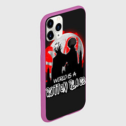 Чехол iPhone 11 Pro матовый Токийский гуль, цвет: 3D-фиолетовый — фото 2