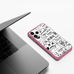 Чехол iPhone 11 Pro матовый LIL PEEP LOGOBOMBING, цвет: 3D-малиновый — фото 2