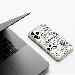 Чехол iPhone 11 Pro матовый LIL PEEP LOGOBOMBING, цвет: 3D-салатовый — фото 2
