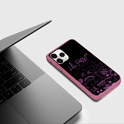Чехол iPhone 11 Pro матовый LIL PEEP, цвет: 3D-малиновый — фото 2