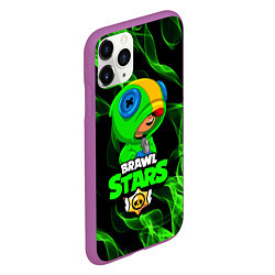 Чехол iPhone 11 Pro матовый BRAWL STARS LEON, цвет: 3D-фиолетовый — фото 2