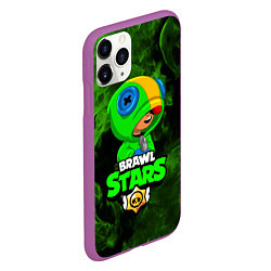 Чехол iPhone 11 Pro матовый BRAWL STARS LEON, цвет: 3D-фиолетовый — фото 2