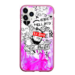 Чехол iPhone 11 Pro матовый LIL PEEP, цвет: 3D-малиновый
