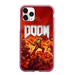 Чехол iPhone 11 Pro матовый DOOM, цвет: 3D-малиновый