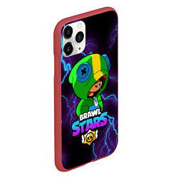 Чехол iPhone 11 Pro матовый Brawl Stars LEON, цвет: 3D-красный — фото 2