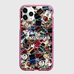 Чехол iPhone 11 Pro матовый Дискография EMINEM, цвет: 3D-малиновый