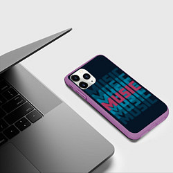Чехол iPhone 11 Pro матовый Music, цвет: 3D-фиолетовый — фото 2
