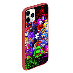 Чехол iPhone 11 Pro матовый BRAWL STARS ALL BRAWLERS, цвет: 3D-красный — фото 2