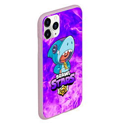 Чехол iPhone 11 Pro матовый BRAWL STARS LEON SHARK, цвет: 3D-розовый — фото 2