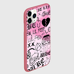 Чехол iPhone 11 Pro матовый LIL PEEP, цвет: 3D-малиновый — фото 2