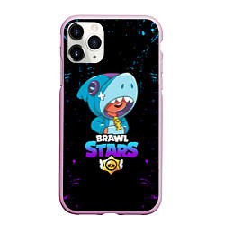 Чехол iPhone 11 Pro матовый BRAWL STARS LEON SHARK,, цвет: 3D-розовый