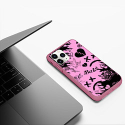 Чехол iPhone 11 Pro матовый LIL PEEP, цвет: 3D-малиновый — фото 2