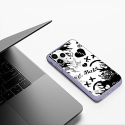 Чехол iPhone 11 Pro матовый LIL PEEP, цвет: 3D-светло-сиреневый — фото 2