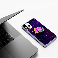 Чехол iPhone 11 Pro матовый Nyan Cat, цвет: 3D-светло-сиреневый — фото 2